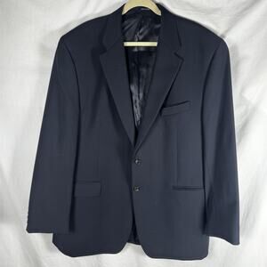Ralph Lauren Men’s 48L Navy Wool Blazer Jacket Classic 2-Button Wool Coat